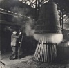 'Steam Bell' being lowered over the cask.